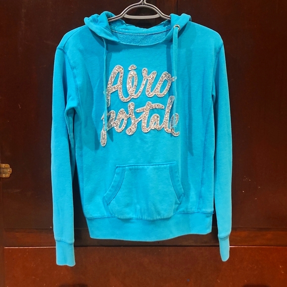 Aeropostale Women's SequinTeal Sweatshirt/Hoodie size XS - Picture 1 of 4